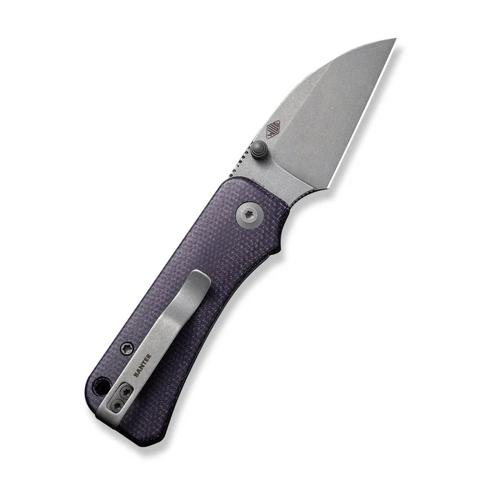 CIVIVI Baby Banter Wharncliffe Thumb Stud Knife with Micarta handle and Nitro-V blade, lightweight and stylish design.