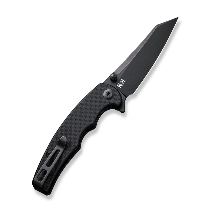 CIVIVI P87 Flipper Knife with G10 Handle and Nitro-V Blade, showcasing a sleek black stonewashed design.