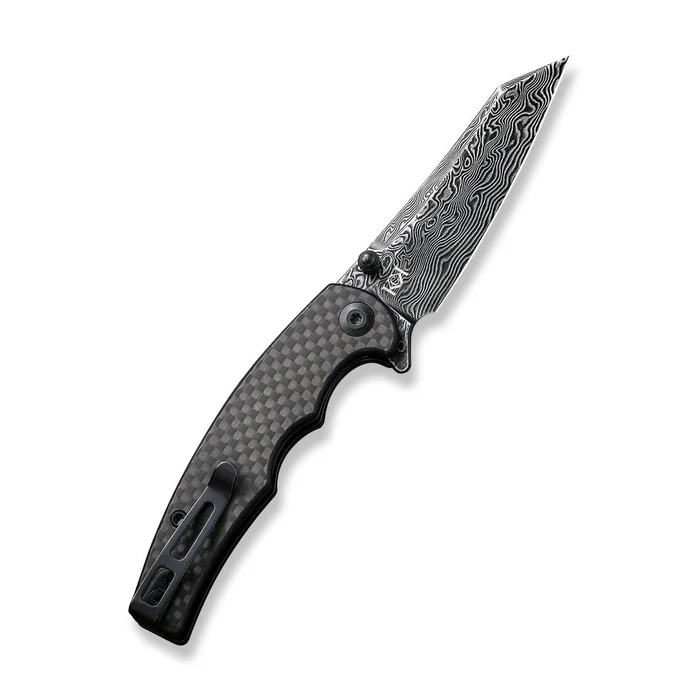CIVIVI P87 Folder Flipper Knife with carbon fiber and G10 handle, featuring a 2.90" Damascus blade.