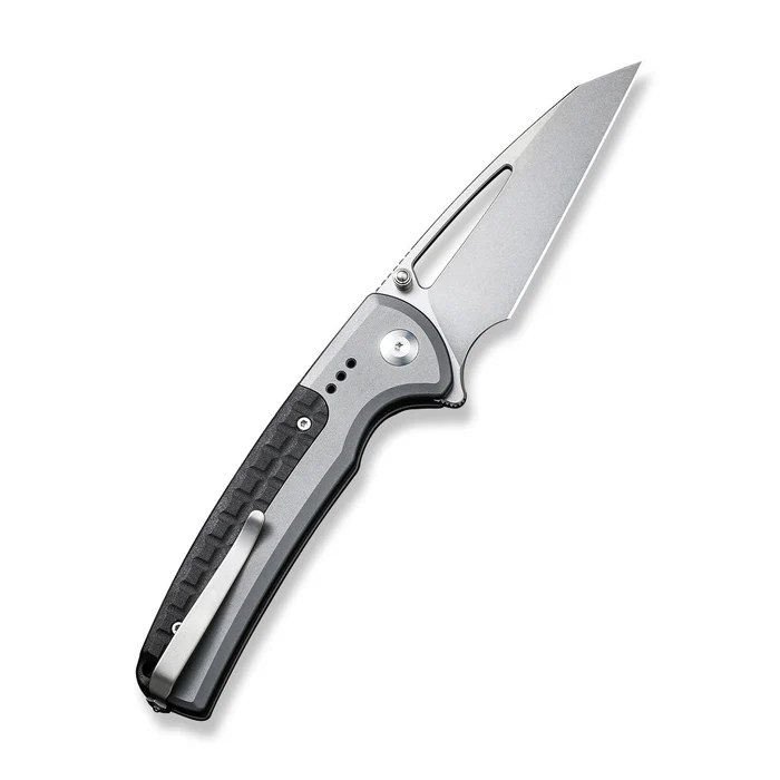 CIVIVI Sentinel Strike knife with a sleek gray aluminum handle and 3.7" K110 blade, featuring a modern design and thumb stud.