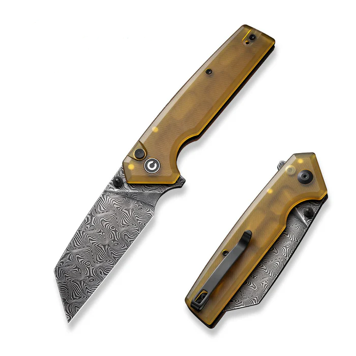 CIVIVI Amirite Knife showcasing a sleek design with G10 handle and Damascus steel blade, perfect for everyday carry.