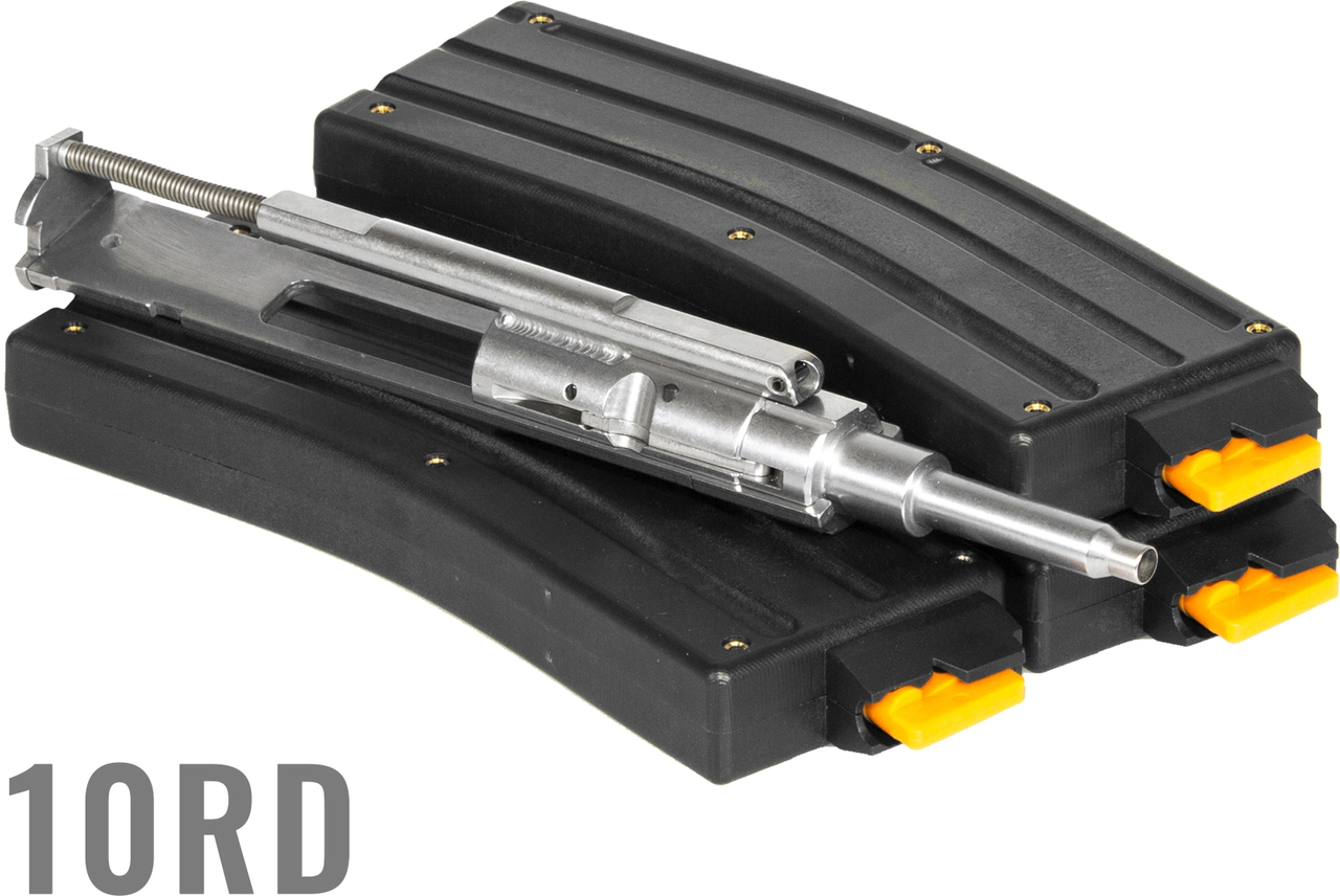 CMMG 22LR AR Conversion Kit Bravo with three 10-round magazines for enhanced shooting performance.