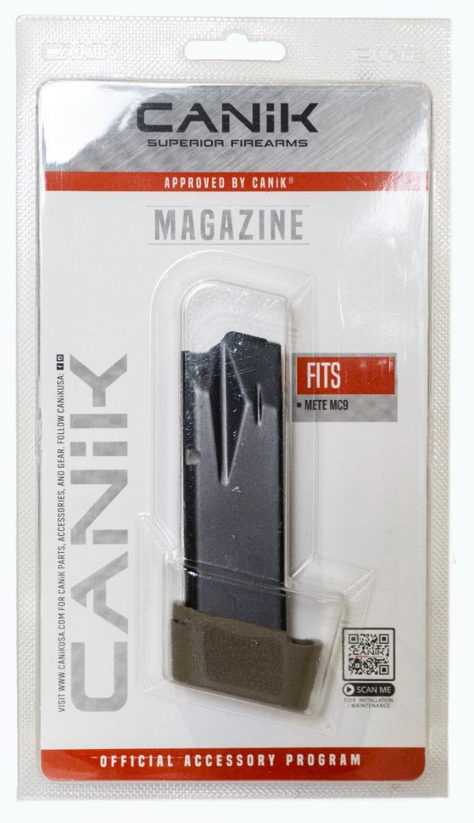 Canik METE MC9 15rd magazine in packaging, compatible with Canik METE MC9 and TP9 Elite SC, 9mm Luger.