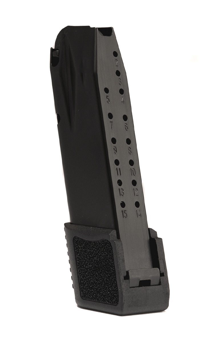 Canik TP9/METE SC 15-round magazine with finger rest, compatible with TP9 Elite SC and METE SC 9mm Luger.