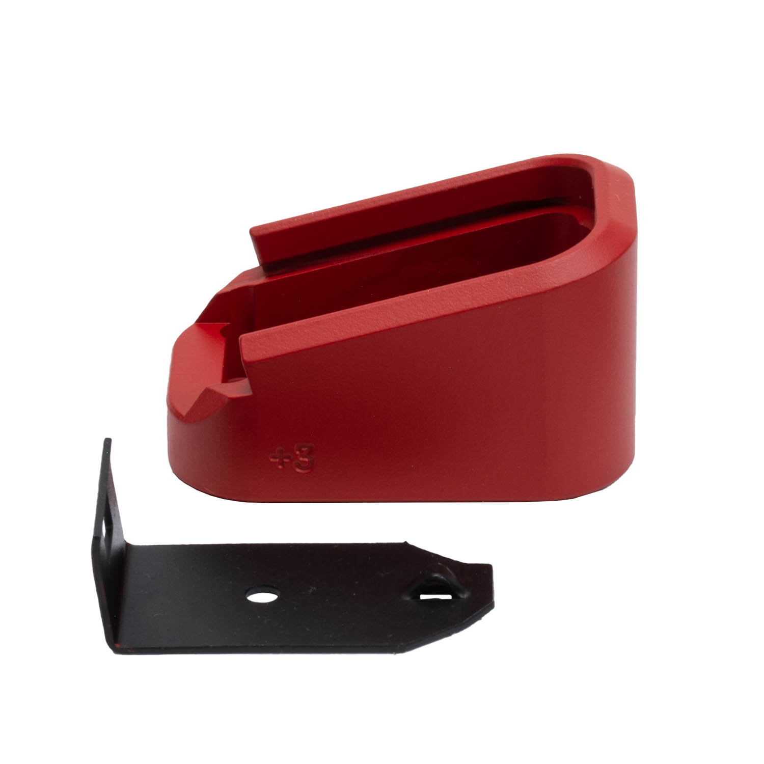 Canik Magazine Extension Aluminum PACN020 in red, designed for TP9 & METE Series compatibility, includes +3 extension.