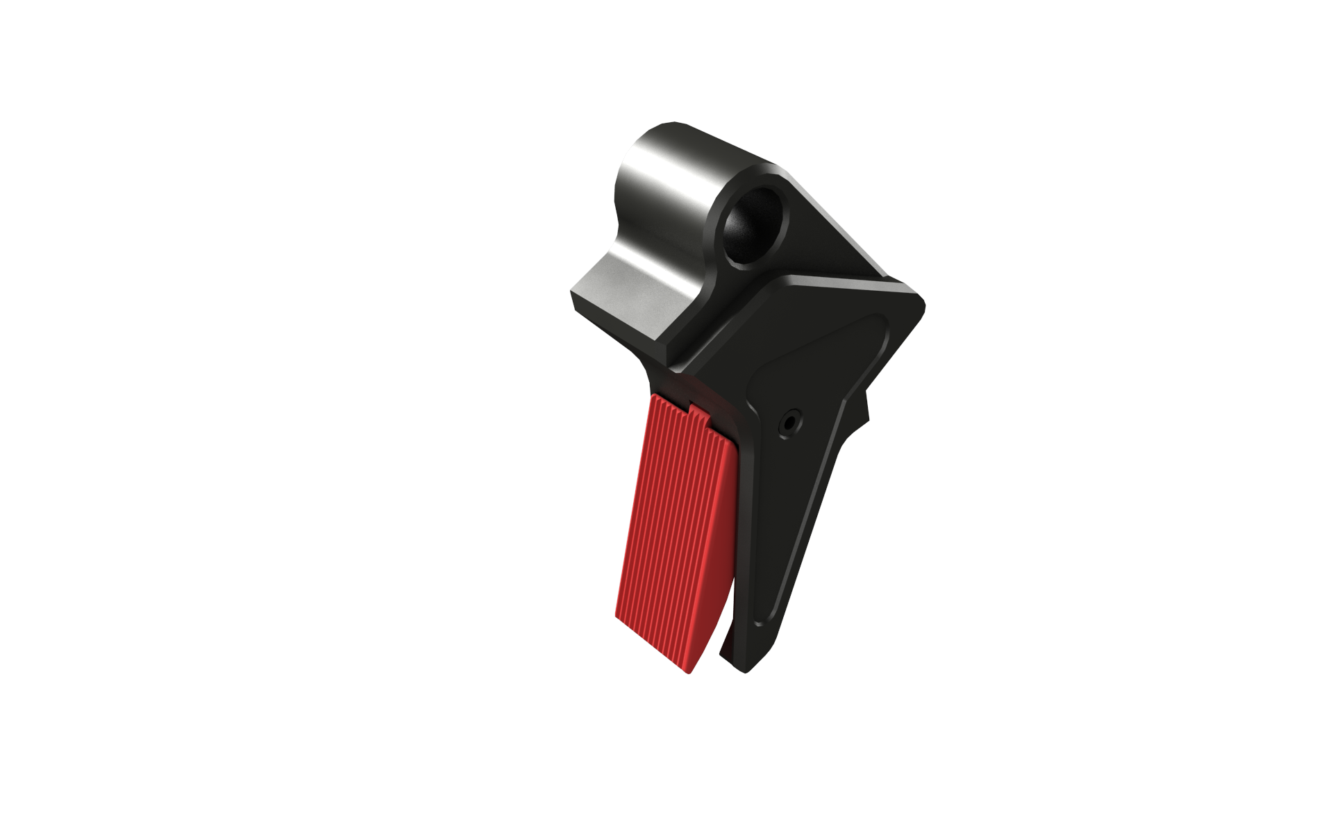 Canik Compact Pistol Aluminum Flat Trigger Assembly with red trigger, designed for TP9 ELITE and METE models.