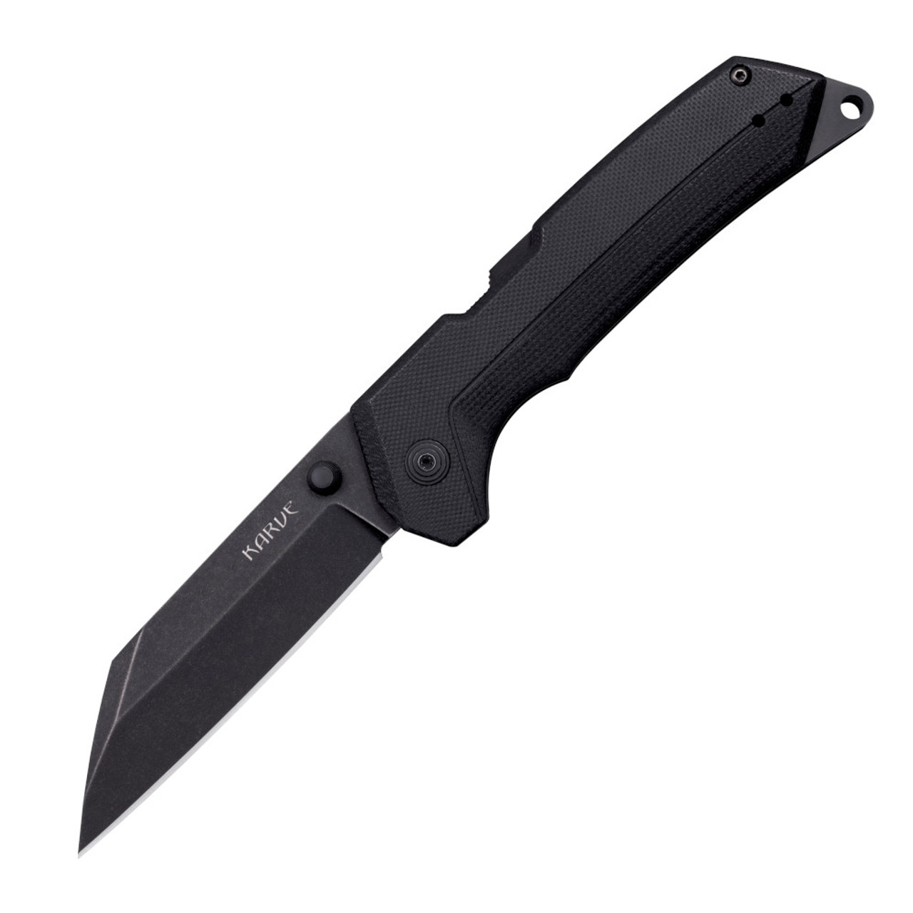 Cold Steel Karve Knife with a sleek black handle and sharp blade, perfect for outdoor tasks and high-performance cutting.