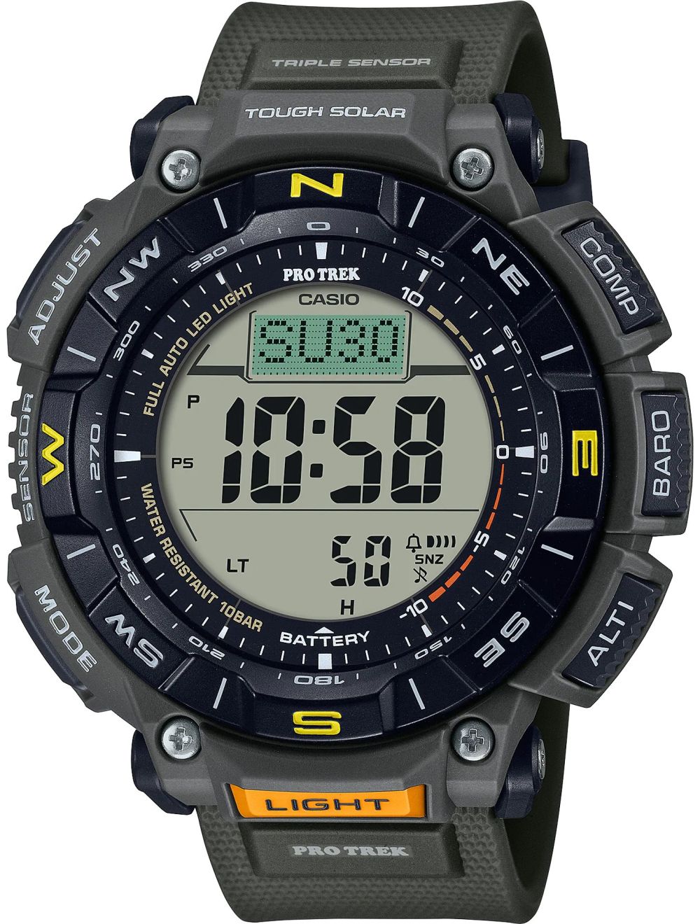Casio Pro Trek Solar Triple Sensor Watch PRG340 - Green