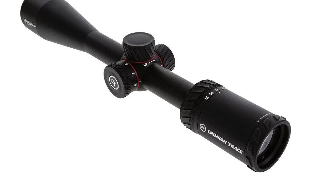 Crimson Trace CT Brushline Pro 4-16x42 BDC Pro scope showcasing precision optics for hunters and shooting enthusiasts.