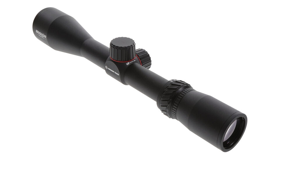 Crimson Trace Brushline 3-9x40mm scope with BDC Rimfire reticle, lightweight aerospace-grade aluminum construction.