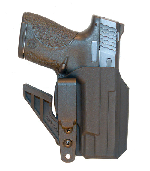 Comp-Tac eV2 AIWB Kydex Holster side view, showcasing smooth finish and Tuckable Nylon clip for secure carry.