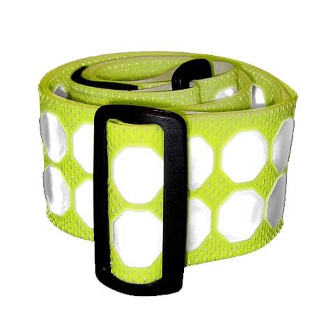 Cyalume PT Belt with Velcro in high visibility yellow, featuring reflective accents for safety in low light conditions.