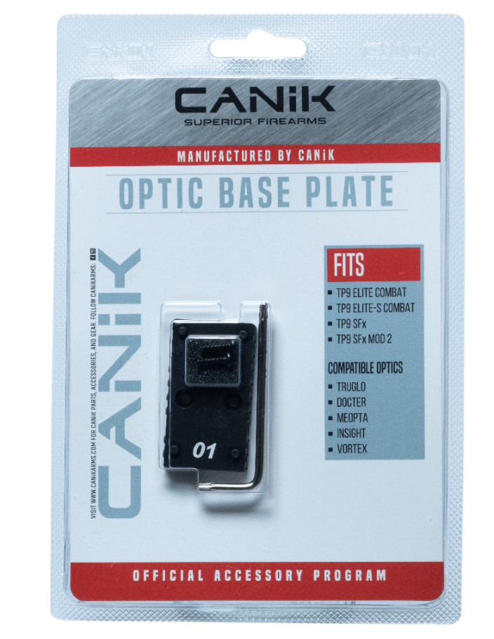 Canik Optic Base Plate packaging on a white background