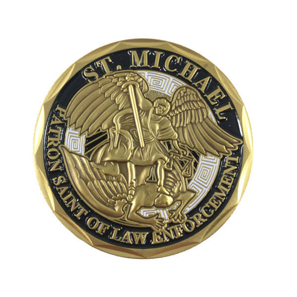 Thin Blue Line Saint Michael Law Enforcement Challenge Coin