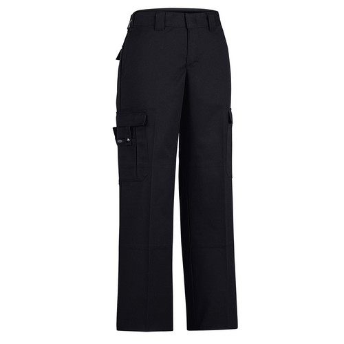 Dickies Women's Flex Comfort Waist EMT Pant in black, designed for comfort and durability for EMT professionals.