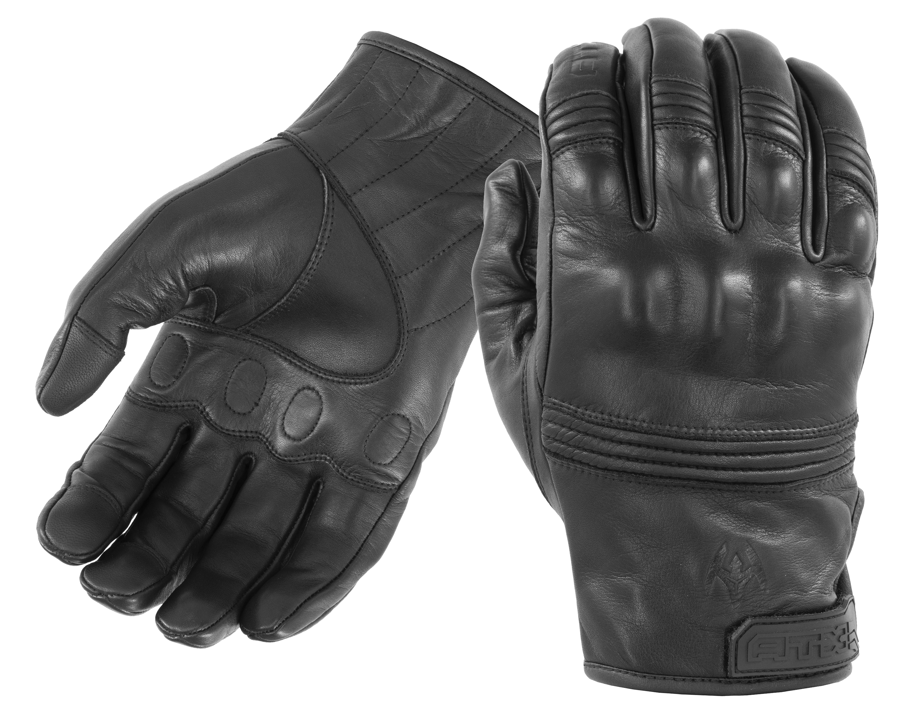 Damascus All-Leather Gloves with Knuckle Armor