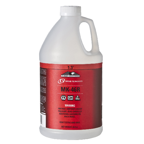 Gallon container with red label featuring 'MK-46R' on a white background