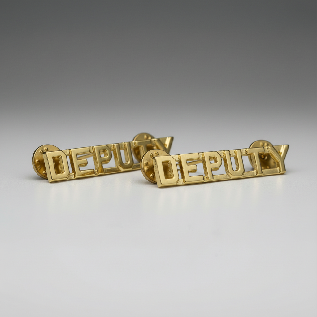 "Deputy" Sheriff Collar Pins (Gold or Silver) Pair