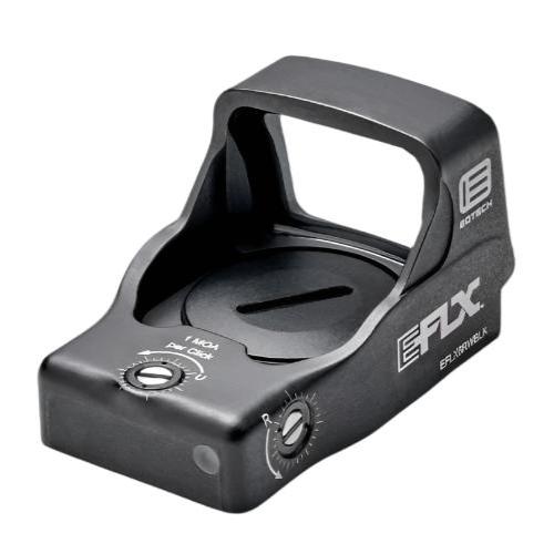 EOTech EFLX Mini Red Dot Sight in black, featuring adjustable MOA settings for precise aiming and performance.