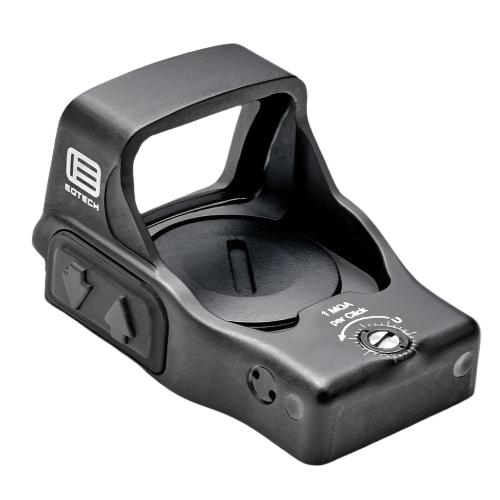 EOTech EFLX Mini Red Dot Sight in black with adjustable settings and wide viewing window for precision shooting.