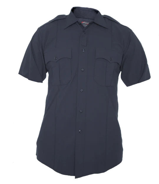 Elbeco CX360 MSS NAVY short-sleeve uniform shirt, wrinkle-resistant, lightweight, perfect for demanding conditions.