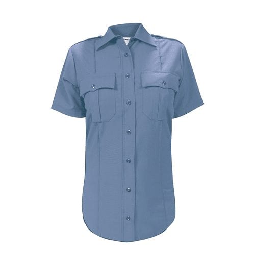 Elbeco Women’s DutyMaxx Short Sleeve Shirt – Medium Blue, 32 -