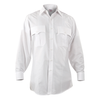 Elbeco Paragon Plus Long Sleeve Shirt in white featuring pleated pockets and stitched-in creases for a classic look.