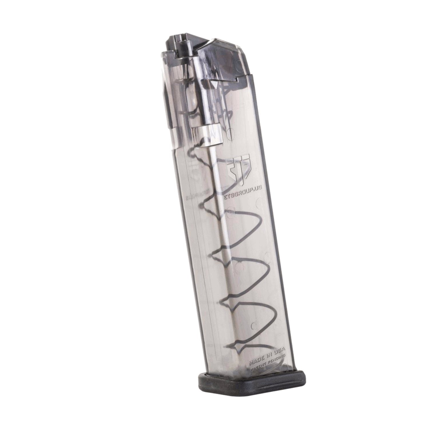 Elite Tactical Systems 9mm mag for Glock 17, 18, 19, 19x, 26, 34, and 45 (10 to 40 Rounds) Clear 22