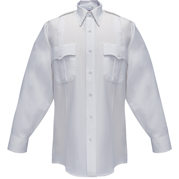 Flying Cross Duro Poplin Long Sleeve Shirt w/ Sewn-In Creases 35W54 00 14.0/14.5 32