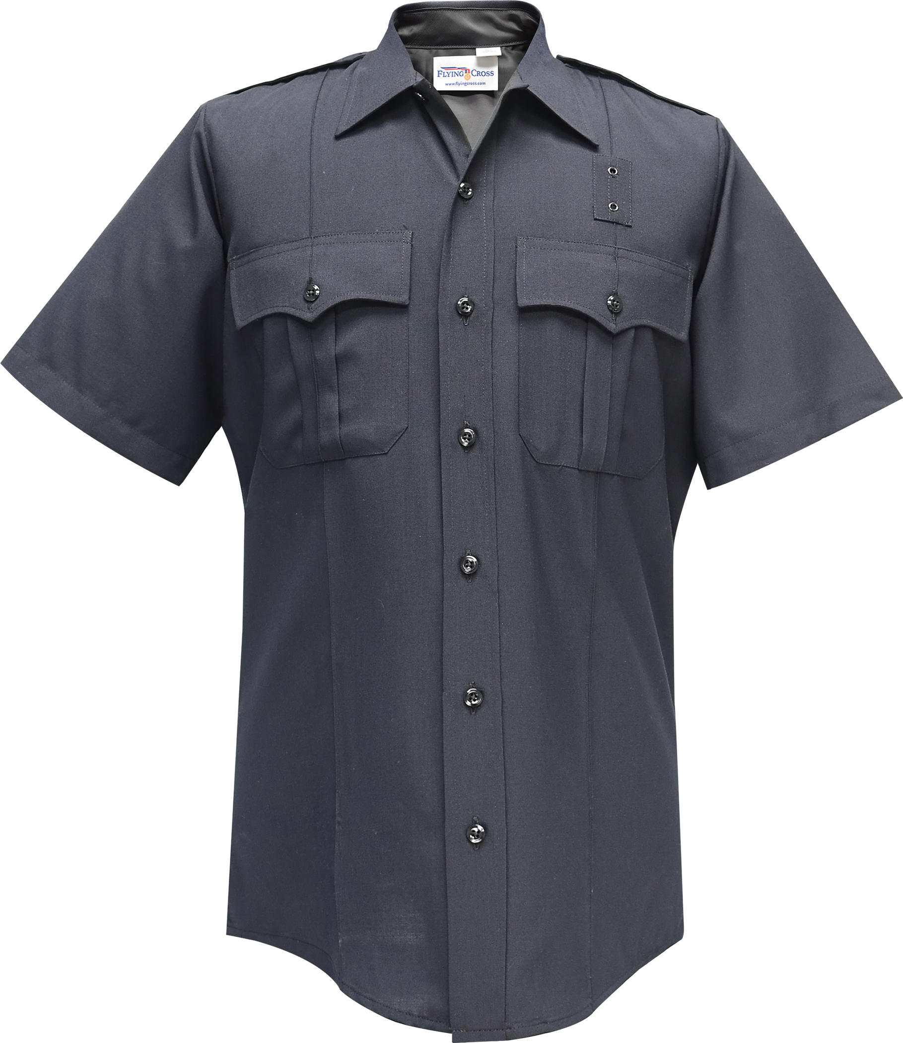 Flying Cross Justice Short Sleeve Shirt w/ Traditional Collar - LAPD Navy