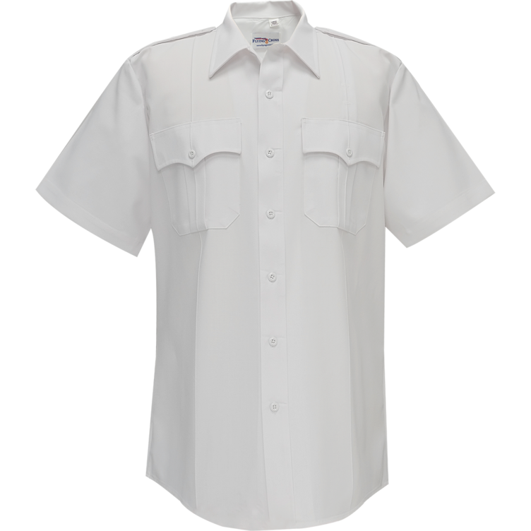Flying Cross Duro Poplin Short Sleeve Shirt w/ Sewn-In Creases 85R54 00 14.0/14.5 N/A