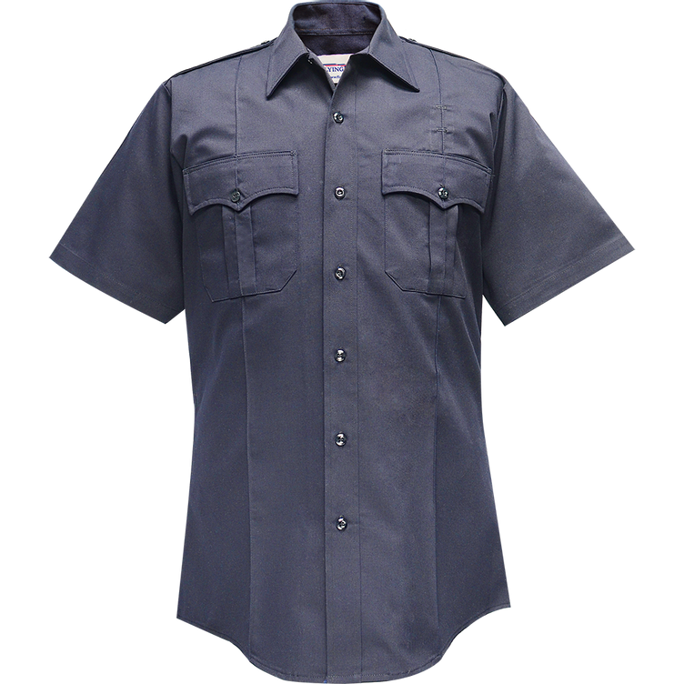 Flying Cross Duro Poplin Short Sleeve Shirt w/ Sewn-In Creases