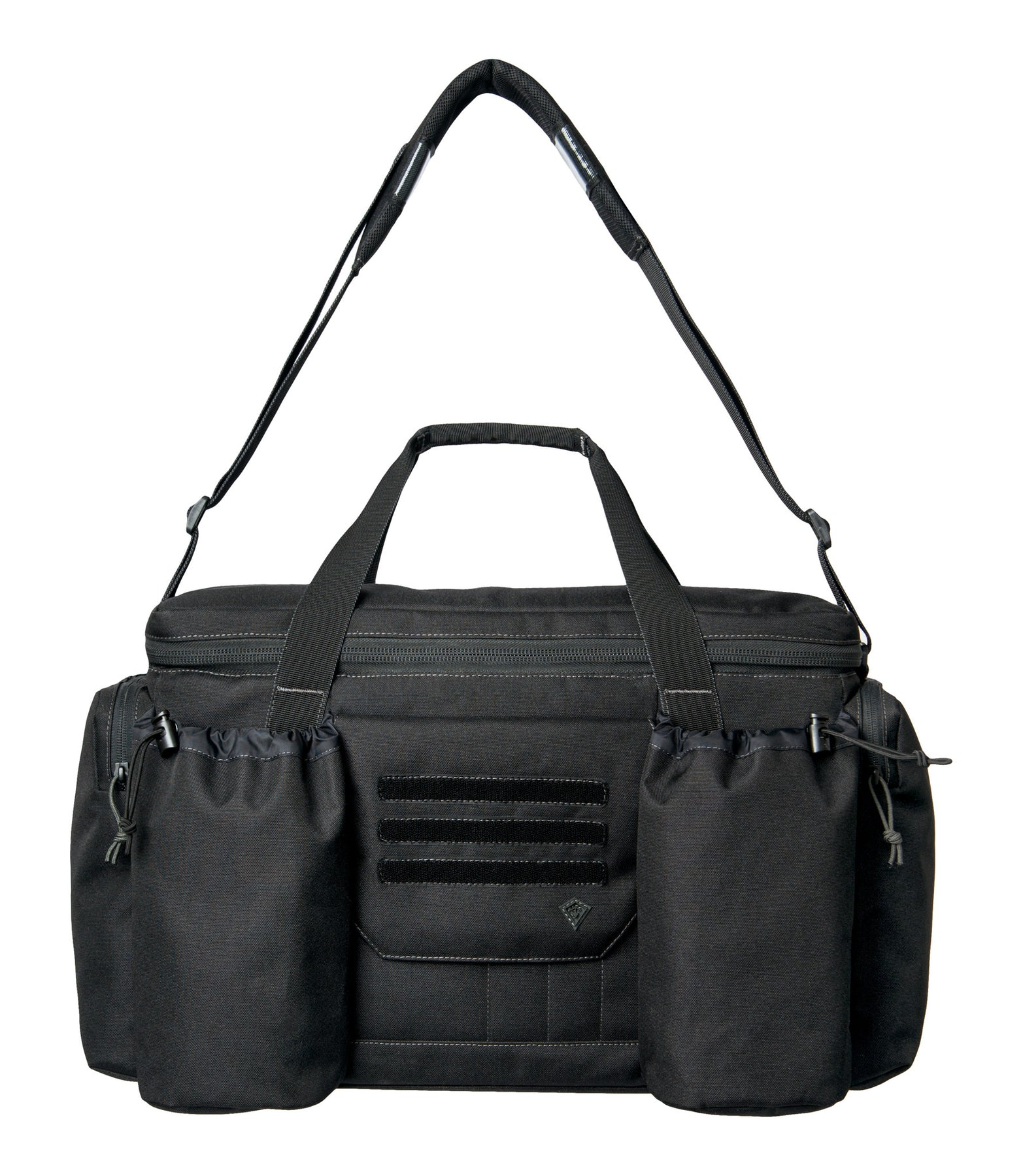 First Tactical Guardian Patrol Bag in black with external pockets and shoulder strap, perfect for essential gear on patrol.