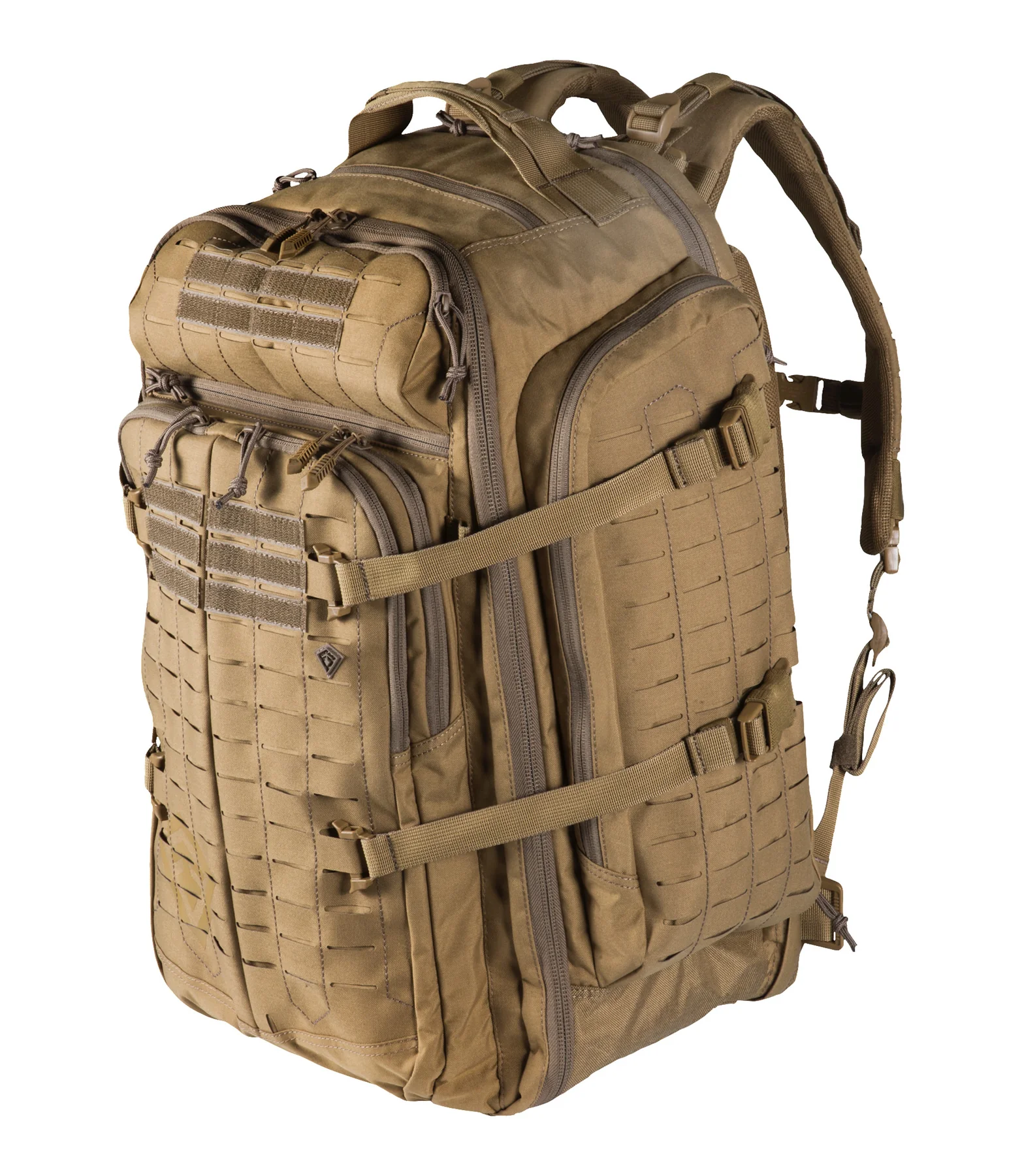 First Tactical Tactix 3Day PLUS Backpack, sleek design with MOLLE/PALS compatibility in a durable tan color.