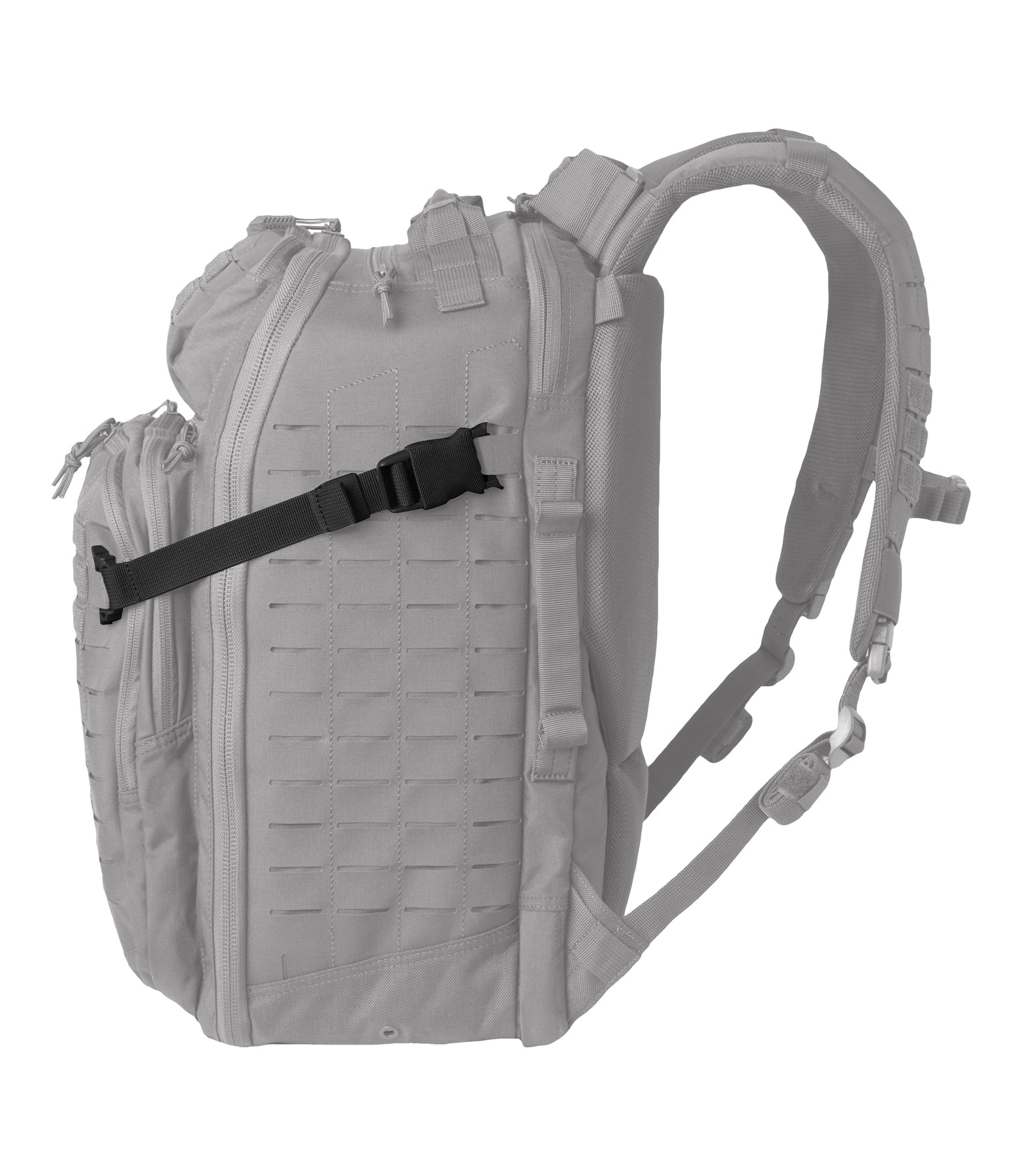 First Tactical Compression ACC Strap on tactical backpack showcasing adjustable and removable design for customization.