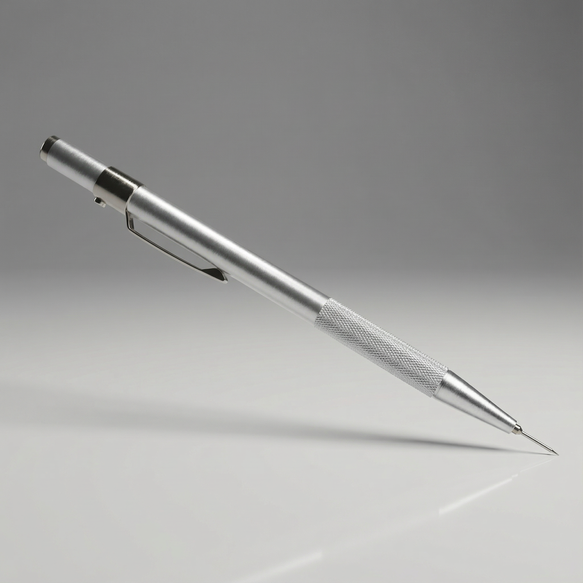 Silver mechanical Forensics Source Retractable Latent Print Ridge Counter 1005872 on a gray background