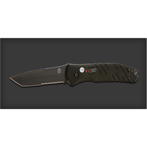 Gerber Gear Propel Auto knife featuring a durable 420HC tanto blade and rugged G-10 handle for optimal grip and safety.