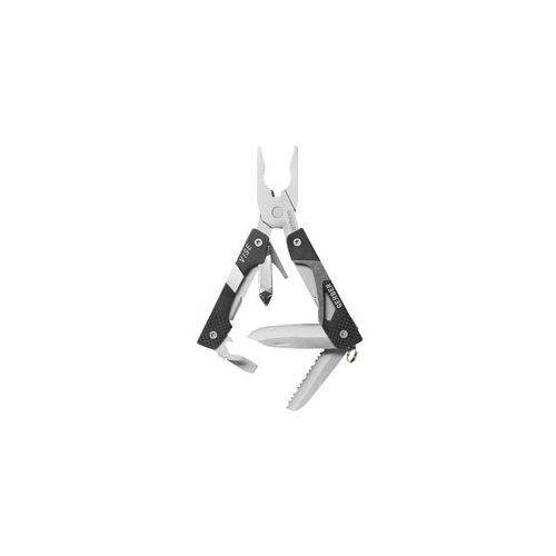 Gerber Gear Vise Pocket Tool with pliers, knife, and saw, showcasing its multifunctional design for outdoor adventures.