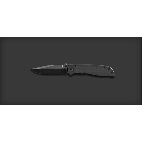 Elegant Gerber Gear Air Ranger folding knife with black G-10 handle and fine edge drop point blade for daily carry.