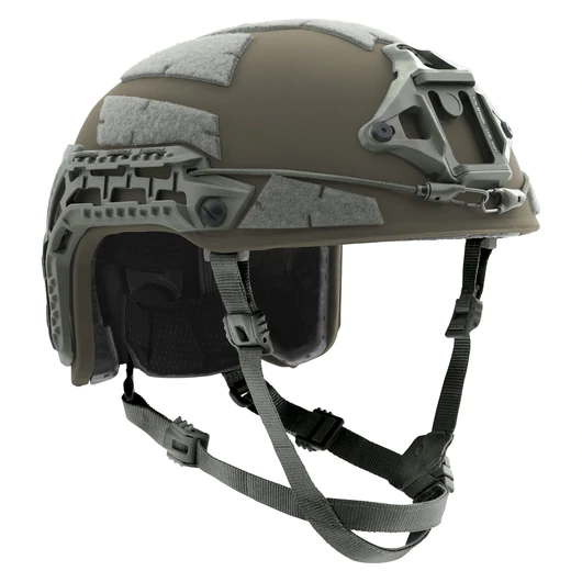 Galvion Caiman Ballistic Helmet with modular accessories and a lightweight design for special operations use.