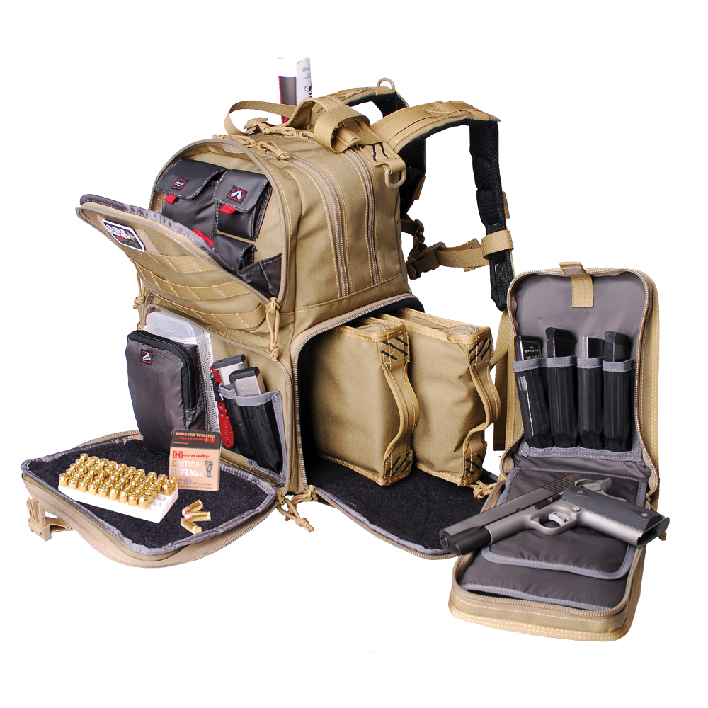 GPS Tactical Range Backpack - Holds 3 Handguns