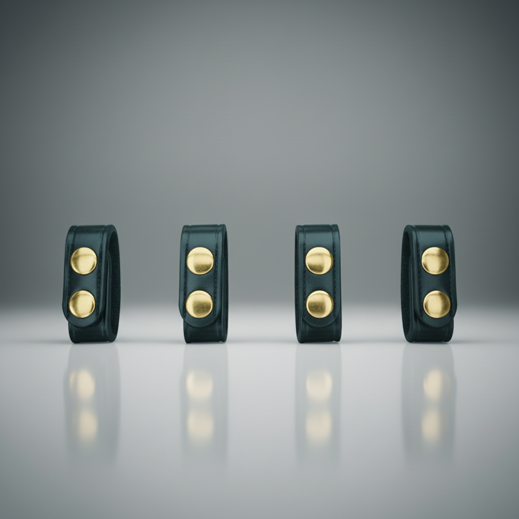 Gould & Goodrich Double Snap Belt Keepers H76 - Single or 4-Pack - Nickel, Brass, or Hidden Snap