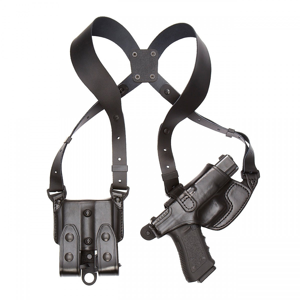 Aker Leather 101 Comfort-Flex shoulder holster system with premium full grain leather design.