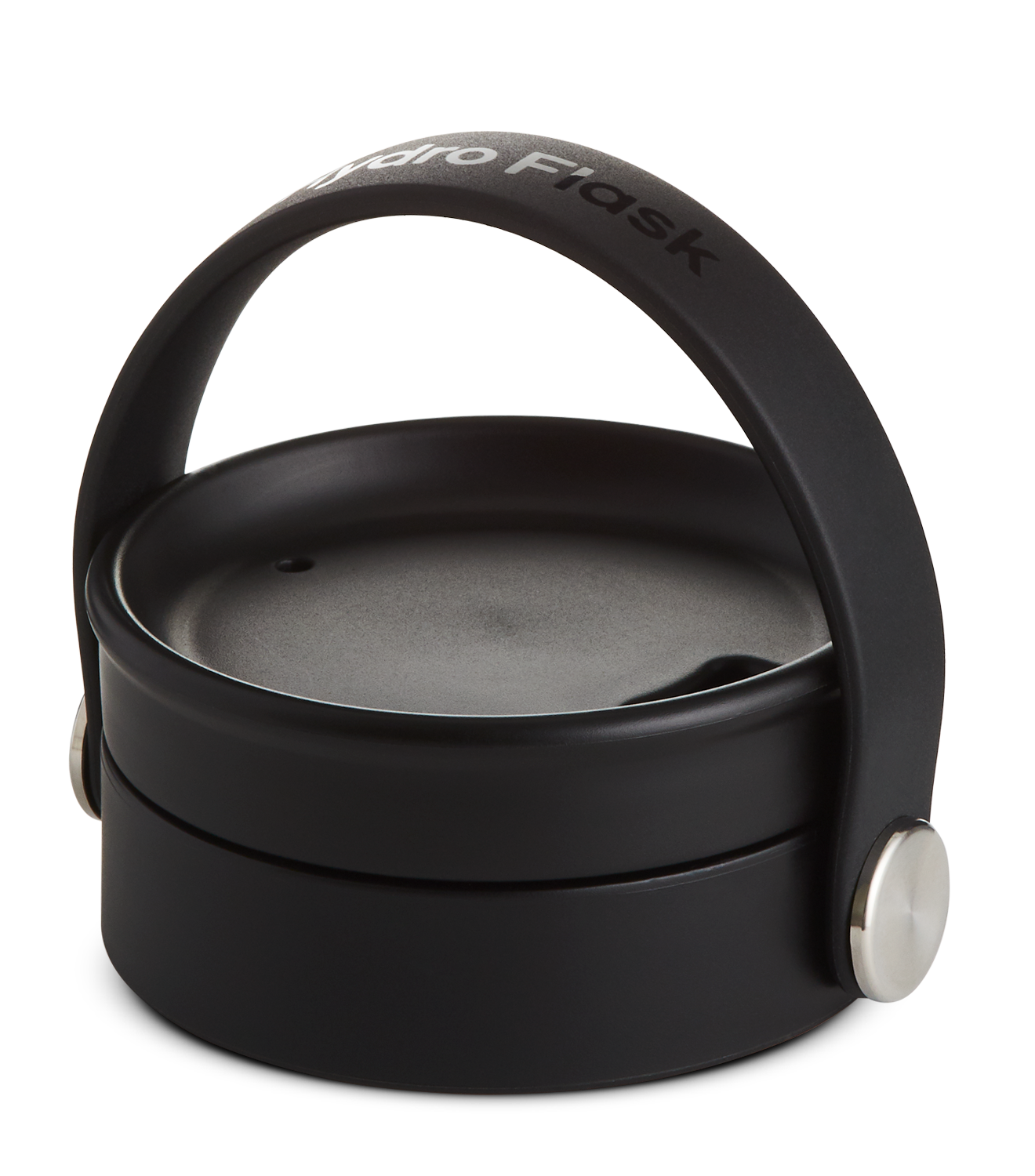 Hydro Flask Wide Mouth Flex Sip Lid in black, designed for leak-proof hot beverage enjoyment, fits wide mouth bottles.