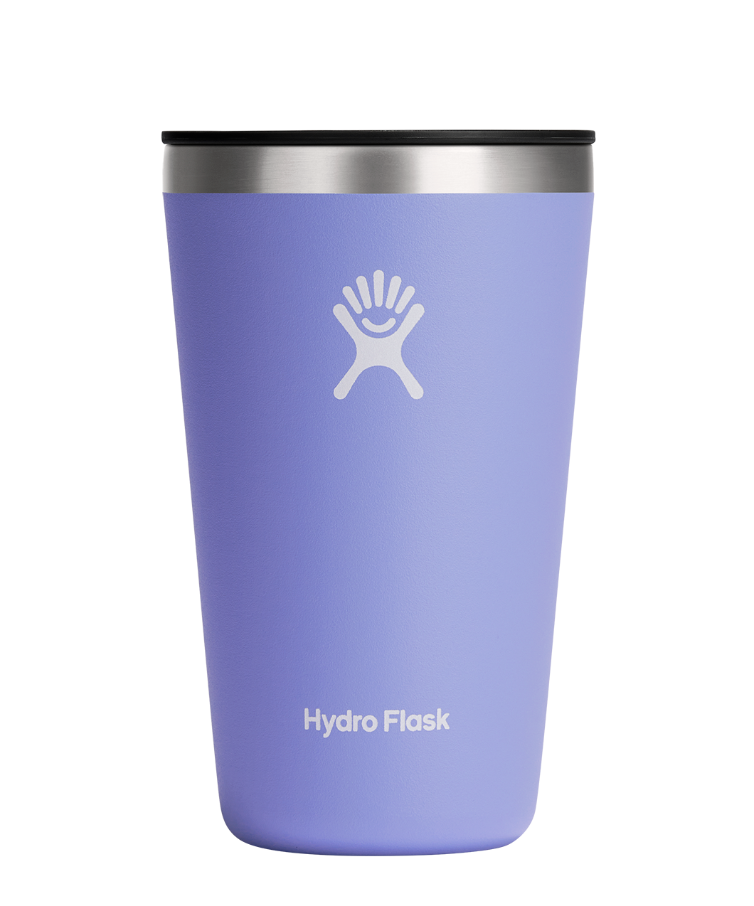 Hydro Flask All Around Insulated Tumbler in lavender, designed to keep drinks hot or cold with a snug press-in lid.