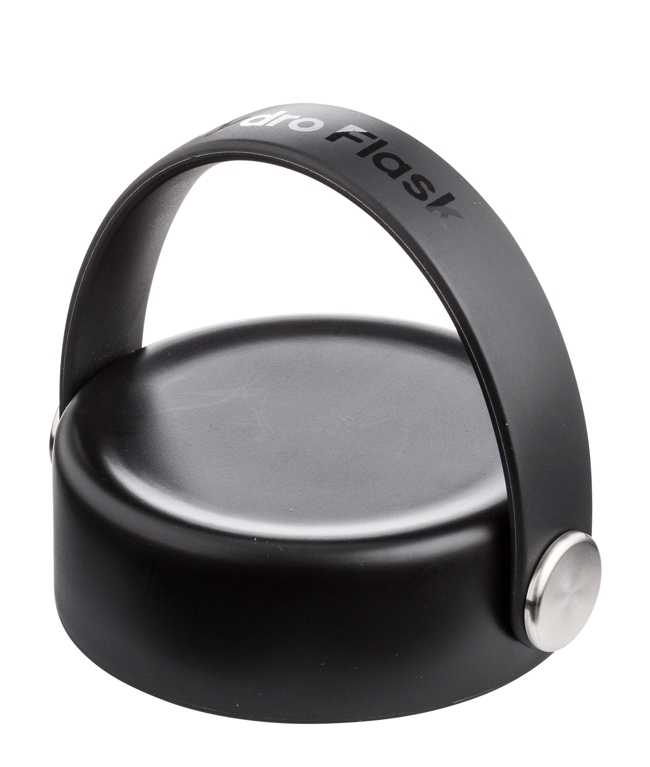 Hydro Flask Wide Flex Cap with stainless steel pivots and flexible strap, ideal for easy transport and temperature retention.