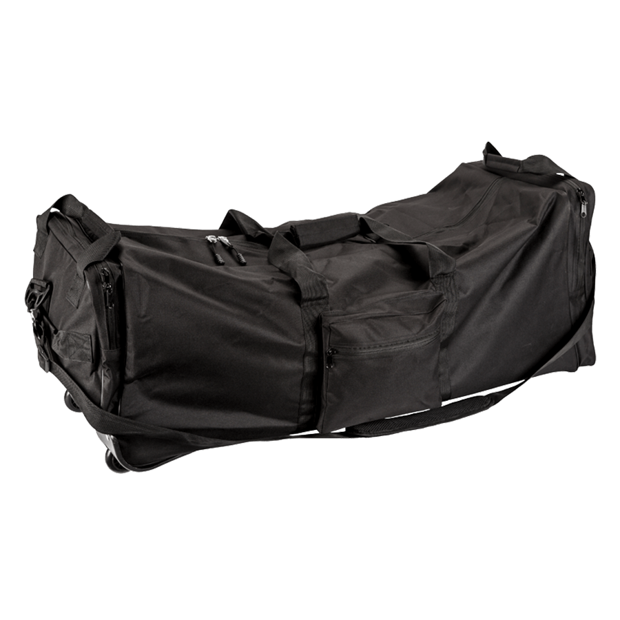 Haven Gear 36" Riot Storage Bag in black with shoulder sling and multiple carry handles. Durable 600D material for tough use.