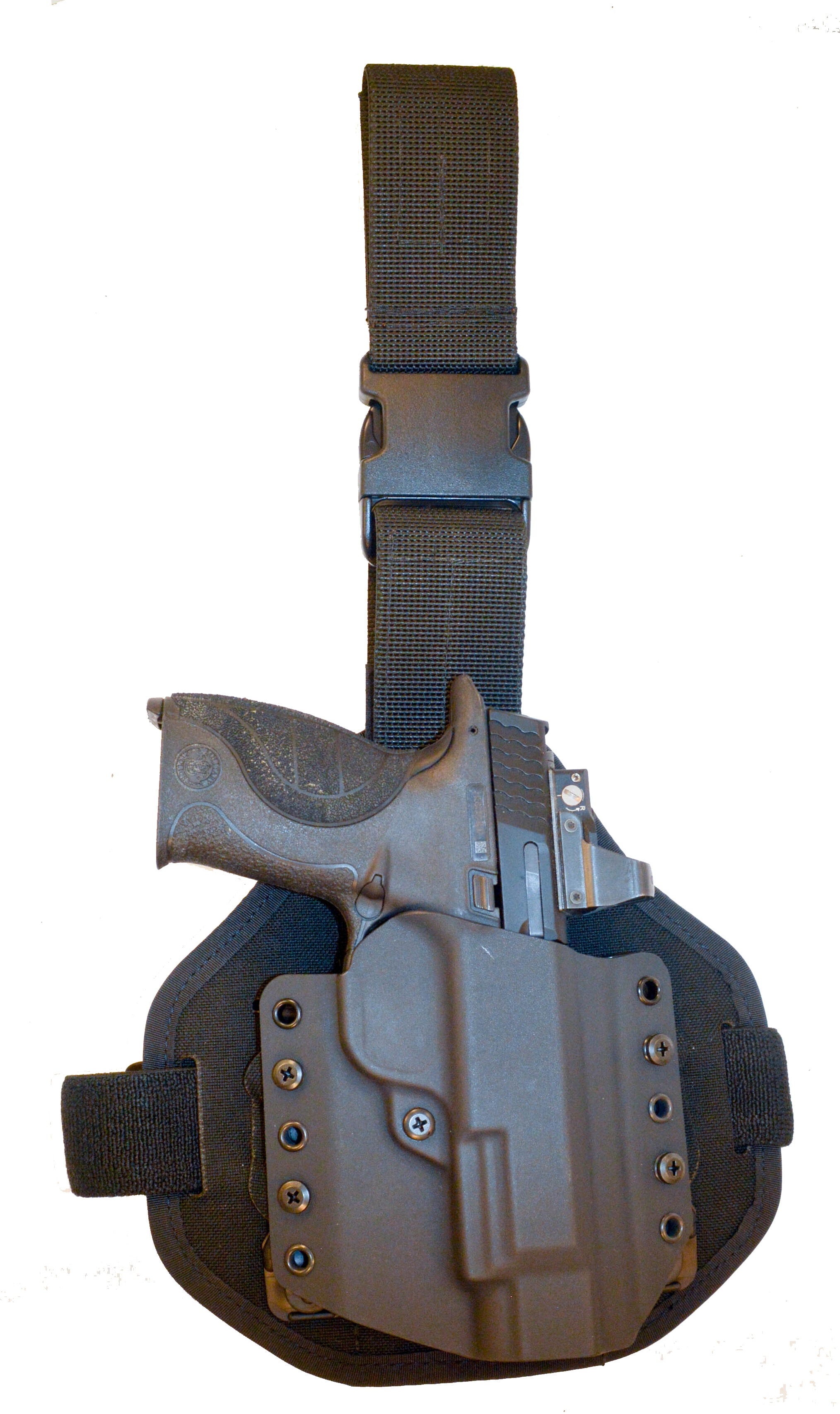 High Speed Gear Single Point Drop Leg Warrior Holster with adjustable strap and tactical design for comfort and stability.