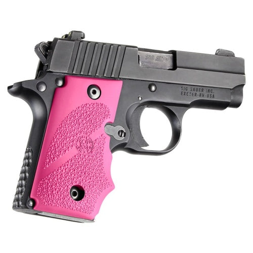 Hogue Overmolded Rubber Grip with Finger Grooves for SIG P238 Pink Right Side