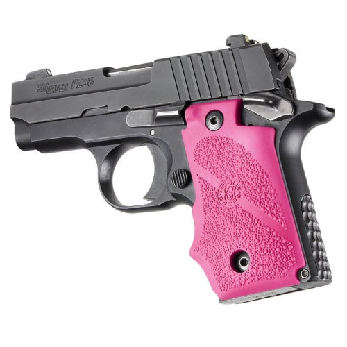 Hogue Overmolded Rubber Grip with Finger Grooves for SIG P238 Pink Left Side
